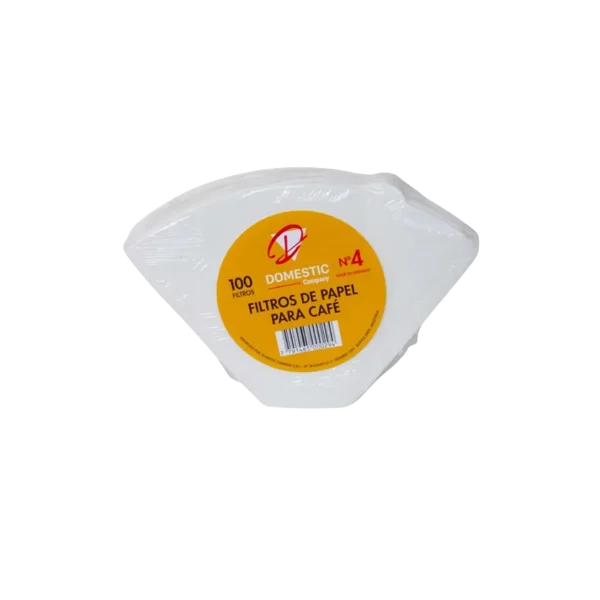 Filtros Papel Domestic Nro 4 Cafetera Electrica X 100 Blanco